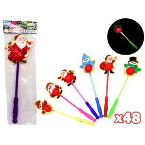 BATON LUMINEUX NOEL 38CM 3F 6 ASS. (48)