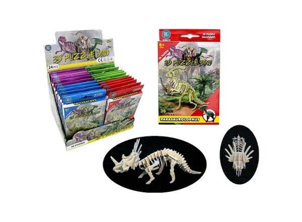 PUZZLE 3D DINOSAURE 20 29CM ASS. 4 (BTE.24)