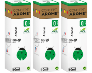 CONCEPT AROME ANANAS-80/20- E-LIQUIDE 10 ML – Lot de 3