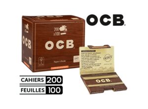 BOITE 200 CAHIERS  100 F. OCB DOUBLE VIRGIN