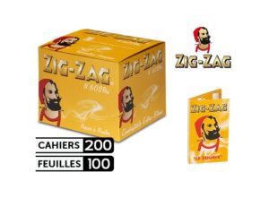 BOITE 200 CAHIERS   100 F. ZIG ZAG JAUNE 602B