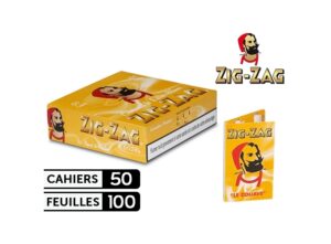 BOITE 50 CAHIERS 100 F. ZIG ZAG JAUNE 602B