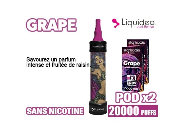 CHICHA LIQUIDEO 20K RAISIN 2 CARTOUCHES