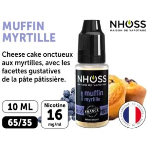 NHOSS 10 ml E-LIQUID MUFFIN MYRTILLE NICOTINE 16Mg