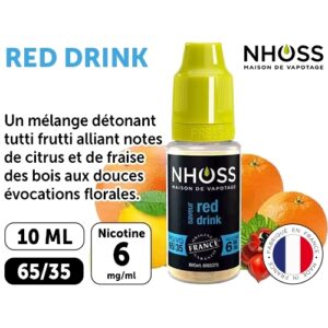 NHOSS 10 ml E-LIQUID RED DRINK NICOT. 06Mg
