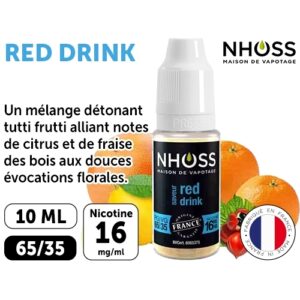 NHOSS 10 ml E-LIQUID RED DRINK NICOT. 16Mg