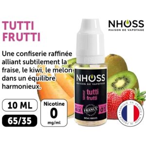 NHOSS 10 ml E-LIQUID TUTTI FRUTTI NICOTINE 00Mg