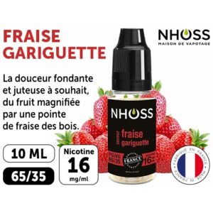 NHOSS 10 ml E-LIQUIDE  FRAISE GARIGUET NICOT. 16Mg