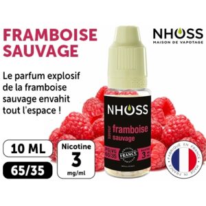 NHOSS 10 ml E-LIQUIDE  FRAMBOISE SAUVAG NICOT.03Mg