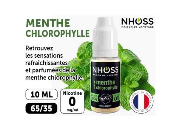 NHOSS 10 ml E-LIQUIDE MENTHE CHLORO NICOT 00Mg