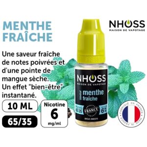 NHOSS 10 ml E-LIQUIDE  MENTHE FRAICHE NICOT 06Mg