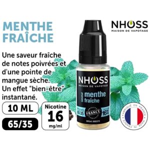 NHOSS 10 ml E-LIQUIDE  MENTHE FRAICHE NICOT 16Mg