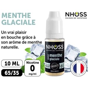NHOSS 10 ml E-LIQUIDE MENTHE GLACIALE NICOT 00Mg