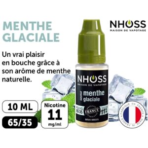 NHOSS 10 ml E-LIQUIDE MENTHE GLACIALE NICOT 11Mg