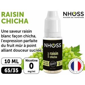NHOSS 10 ml E-LIQUIDE RAISIN CHICHA NICOTINE 00Mg