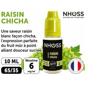 NHOSS 10 ml E-LIQUIDE RAISIN CHICHA NICOTINE 06Mg