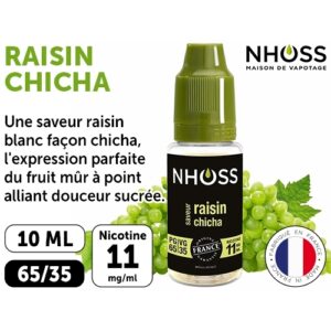NHOSS 10 ml E-LIQUIDE RAISIN CHICHA NICOTINE 11Mg