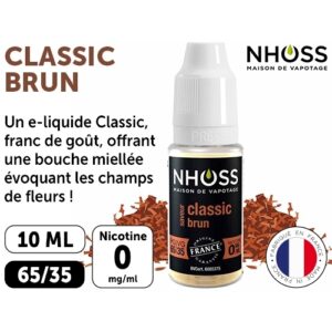 NHOSS 10 ml E-LIQUIDE TABAC BRUN NICOT 00Mg