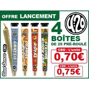 OFFRE LANCEMENT 4 BOITES PRE-ROULES