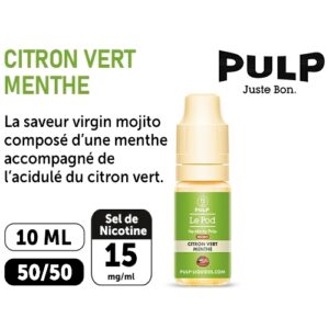 PULP LE POD CITRON VERT MENTHE 10 ML  15 MG ML