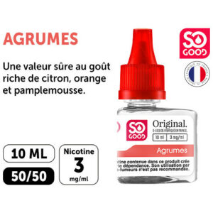 SO GOOD PREMIUM 10ml ‘AGRUMES’ NICOTINE 03 mg