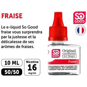 SO GOOD PREMIUM 10ml ‘FRAISE’ NICOTINE 16mg