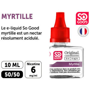 SO GOOD PREMIUM 10ml ‘MYRTILLE’ NICOTINE 06mg