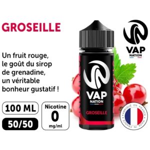VAP NATION 100ml GROSEILLE 00 MG ML