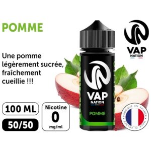 VAP NATION 100ml POMME  00MG