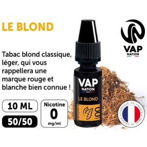 VAP NATION 10ml  TABAC BLOND 00 MG
