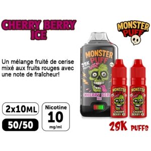 KIT MONSTER 28K CERISE FRUITS ROUGES ICE 10 MG