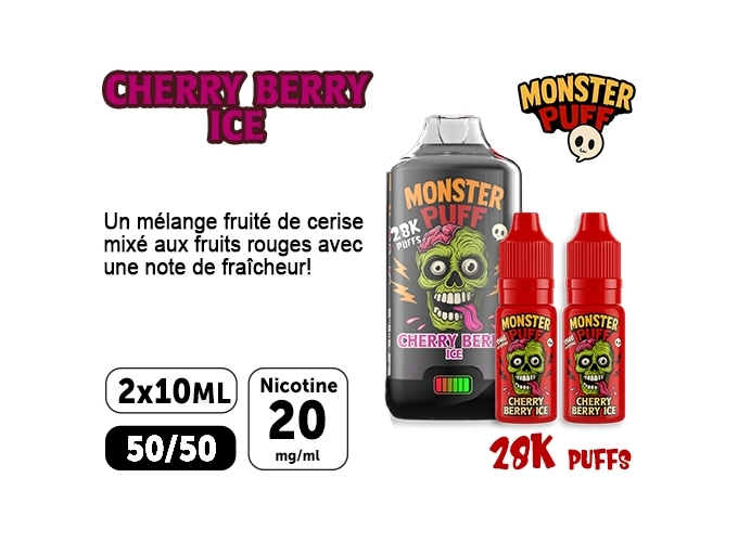 KIT MONSTER 28K CERISE FRUITS ROUGES ICE 20 MG