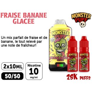 KIT MONSTER 28K FRAISE BANANE ICE 10 MG
