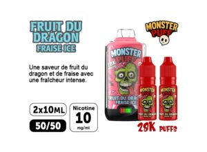 KIT MONSTER 28K FRUIT DU DRAGON FRAISE 10 MG