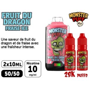 KIT MONSTER 28K FRUIT DU DRAGON FRAISE 10 MG