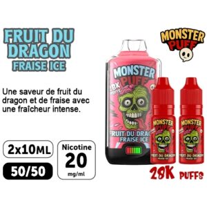 KIT MONSTER 28K FRUIT DU DRAGON FRAISE 20 MG