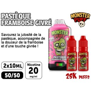 KIT MONSTER 28K PASTÉQUE FRAMBOISE ICE 20 MG