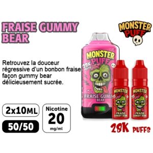 KIT MONSTER 28K STRAWBERRY GUMMY BEAR 20 MG